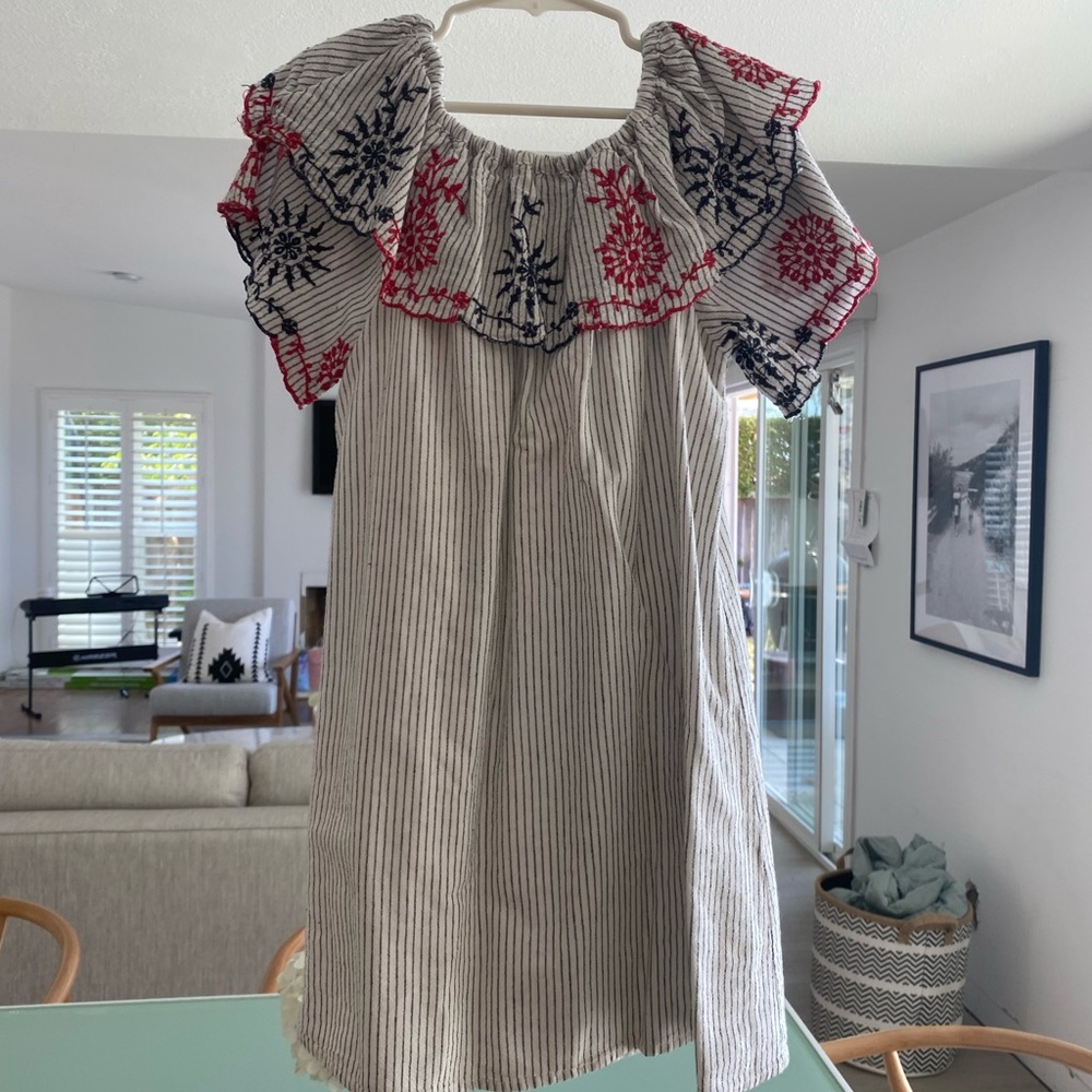 Zara girls size 7 red white and blue dress